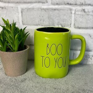 Rae Dunn "BOO TO YOU" Green Black Farmhouse Halloween Coffee Mug